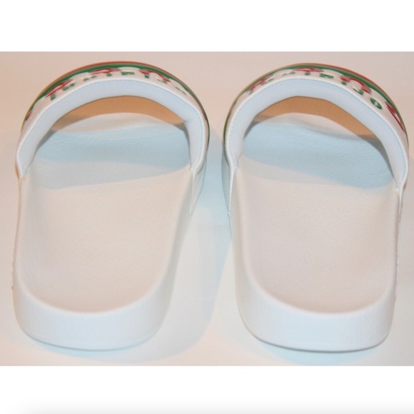 Gucci Men's Original Web Leather Slides Sandals Shoes - Picture 3 of 5